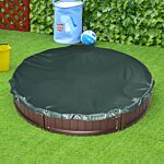 Outsunny Kids Outdoor Round Sandbox W/ Waterproof Oxford Canopy Bottom Fabric Liner Children Playset For 3-12 Years Old Backyard Brown