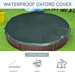 Outsunny Kids Outdoor Round Sandbox W/ Waterproof Oxford Canopy Bottom Fabric Liner Children Playset For 3-12 Years Old Backyard Brown