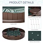 Outsunny Kids Outdoor Round Sandbox W/ Waterproof Oxford Canopy Bottom Fabric Liner Children Playset For 3-12 Years Old Backyard Brown