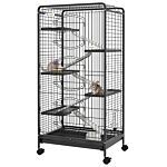 Pawhut Five-level Removable Small Animal Cage, 131cm - Black