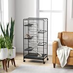 Pawhut Five-level Removable Small Animal Cage, 131cm - Black