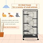 Pawhut Five-level Removable Small Animal Cage, 131cm - Black