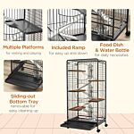 Pawhut Five-level Removable Small Animal Cage, 131cm - Black