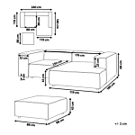 Modular Left Hand Sofa Grey Linen 2 Seater Sectional Corner Sofa With Ottoman Black Legs Modern Living Room Beliani