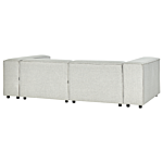 Modular Left Hand Sofa Grey Linen 2 Seater Sectional Corner Sofa With Ottoman Black Legs Modern Living Room Beliani