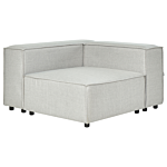 Modular Left Hand Sofa Grey Linen 2 Seater Sectional Corner Sofa With Ottoman Black Legs Modern Living Room Beliani