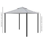 Outsunny 2-tier Roof Gazebo, 300lx300wx264h Cm, Steel Frame-black/grey