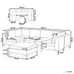 Modular Sofa Green Velvet U Shape 6 Seater With Ottoman Silver Metal Legs Glamour Style Beliani