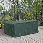 Outsunny Uv Rain Protective Rattan Furniture Cover Outdoor Garden Rectangular Furniture Cover Table Chair Sofa Shelter Waterproof 222x155x67cm, Green