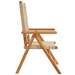 Vidaxl Reclining Garden Chairs 6 Pcs Beige Poly Rattan And Solid Wood