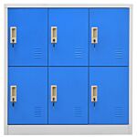 Vidaxl Locker Cabinets 2 Pcs Light Grey And Blue 90x45x92.5 Cm Steel