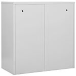 Vidaxl Locker Cabinets 2 Pcs Light Grey And Blue 90x45x92.5 Cm Steel