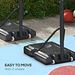 Sportnow Height Adjustable Basketball System, Freestanding Basketball Hoop And Stand W/ Wheels, 2.35-3.05m