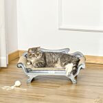 Pawhut Cat Scratching Board With Catnip, Cardboard Scratcher Lounger Bed, 60 X 29 X 26.5cm