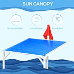 Outsunny Wooden Kids Sandpit, Children Sandbox W/ Uv Protection Canopy, For Ages 3-8 Years - Blue