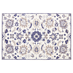 Area Rug Beige And Blue Wool 160 X 230 Cm Thick Dense Pile Oriental Pattern Beliani