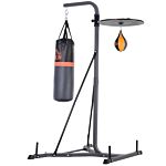 Homcom Freestanding Duo Punch Training Punchbag Sandbag Adjustable Height Home Agility Training Steel Frame