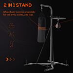 Homcom Freestanding Duo Punch Training Punchbag Sandbag Adjustable Height Home Agility Training Steel Frame