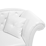 Chaise Lounge White Faux Leather Button Tufted Upholstery Right Hand Rolled Arms With Cushion Beliani