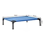 Pawhut Elevated Pet Bed Portable Camping Raised Dog Bed W/ Metal Frame Blue (medium)