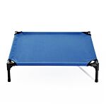 Pawhut Elevated Pet Bed Portable Camping Raised Dog Bed W/ Metal Frame Blue (medium)