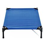 Pawhut Elevated Pet Bed Portable Camping Raised Dog Bed W/ Metal Frame Blue (medium)