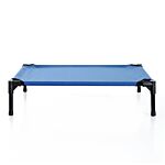 Pawhut Elevated Pet Bed Portable Camping Raised Dog Bed W/ Metal Frame Blue (medium)