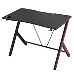 Homcom 120cm Gaming Computer Desk, Home Office Gamer Table Workstation With Cup Holder And Headphone Hook