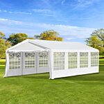 Outsunny 8m X 4m Garden Gazebo Marquee Party Tent Wedding Portable Garage Carport Event Shelter Car Canopy Heavy Duty Steel Frame