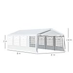 Outsunny 8m X 4m Garden Gazebo Marquee Party Tent Wedding Portable Garage Carport Event Shelter Car Canopy Heavy Duty Steel Frame