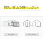 Outsunny 8m X 4m Garden Gazebo Marquee Party Tent Wedding Portable Garage Carport Event Shelter Car Canopy Heavy Duty Steel Frame