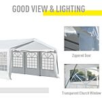 Outsunny 8m X 4m Garden Gazebo Marquee Party Tent Wedding Portable Garage Carport Event Shelter Car Canopy Heavy Duty Steel Frame