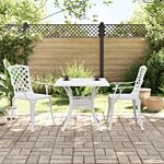 Vidaxl 3 Piece Bistro Set White Cast Aluminium