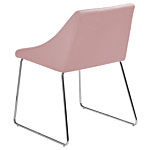 Set Of 2 Dining Chairs Pink Velvet Fabric Chromed Metal Legs Modern Style Beliani