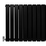 Designer Flat Panel Radiators Matte Black 600mm X 700mm