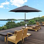 Outsunny 2.7m Garden Parasol, Patio Sun Umbrella, Tilt Shade Shelter Canopy, Aluminium Frame, Charcoal Grey