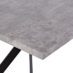 Dining Table Concrete Effect 160 X 90 Cm Black Metal Legs Industrial Kitchen Beliani