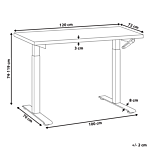 Manually Adjustable Desk Dark Wood Tabletop White Steel Frame 120 X 72 Cm Sit And Stand Square Feet Modern Design Office Beliani