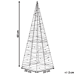 Outdoor Led Decoration Silver Metal Christmas Tree Seasonal Home Decor With Lights Beliani