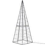 Outdoor Led Decoration Silver Metal Christmas Tree Seasonal Home Decor With Lights Beliani