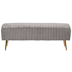 Bench Grey Velvet Upholstered Gold Metal Legs 118 X 40 Cm Glamour Living Room Bedroom Hallway Beliani