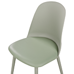 Set Of 2 Dining Chairs Light Green Synthetic Padded Seat Kitchen Seats Modern Minimalist Living Room Beliani