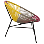 Garden Chair Multicolour Pe Rattan Papasan Modern Beliani