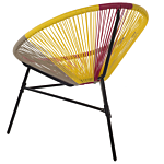 Garden Chair Multicolour Pe Rattan Papasan Modern Beliani