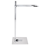 Towel Stand Glossy Silver Steel 2 Rails Bathroom Accessories Standing Towel Rack Modern Design Beliani