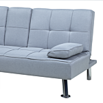 Sofa Bed Light Grey 3 Seater Drop Down Table Click Clack Beliani