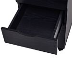 Homcom 3-drawer File Cabinet Under Desk Office Storage Cabinet A4/letter/binders Movable W/ Slide Wheels Black Oak Color