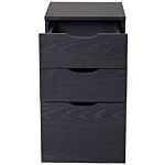 Homcom 3-drawer File Cabinet Under Desk Office Storage Cabinet A4/letter/binders Movable W/ Slide Wheels Black Oak Color