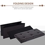 Homcom Folding Faux Leather Storage Cube Ottoman Bench Seat Pu Rectangular Footrest Stool Box (brown)