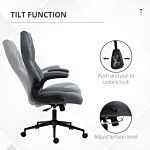 Vinsetto Home Office Desk Chair, Computer Chair With Flip Up Armrests, Swivel Seat And Tilt Function, Dark Grey